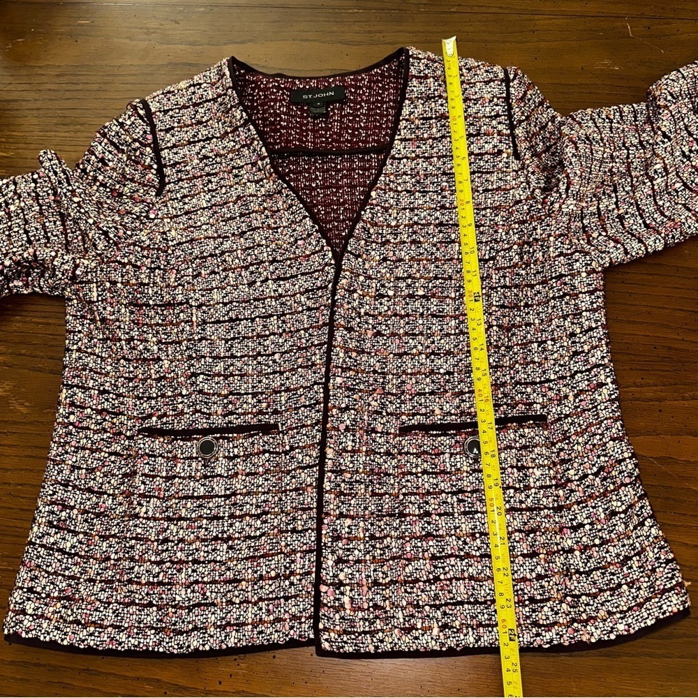 St John Textured knit Tweed Jacket multicolored 18 - Picture 2 of 8